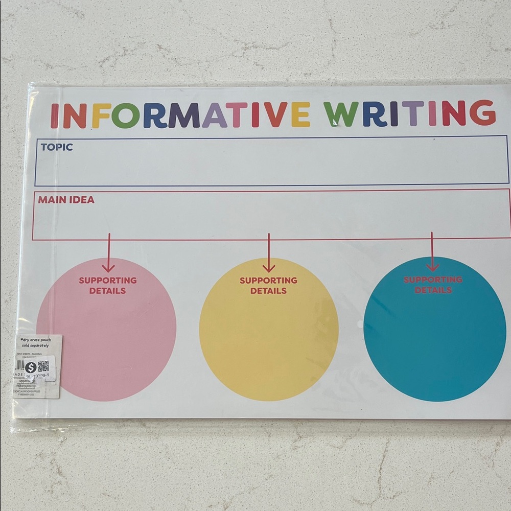 Colorful Educational Writing and Math Charts ** does not include dry erase sheet - Picture 2 of 7